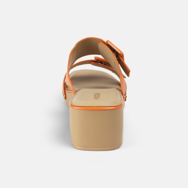 Mochi Women Orange Casual Slip Ons (SKU: 41-407-25-36)