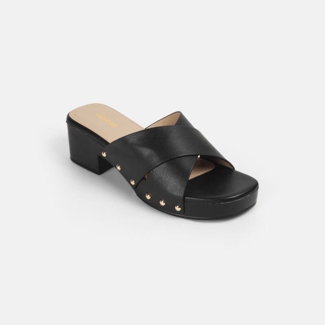 Mochi Women Black Casual Slip Ons