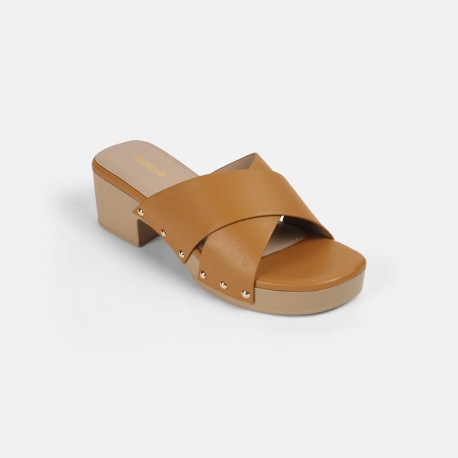 Mochi Women Camel Casual Slip Ons