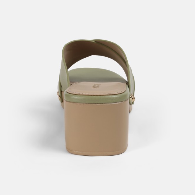 Mochi Women Green Casual Slip Ons (SKU: 41-408-21-36)