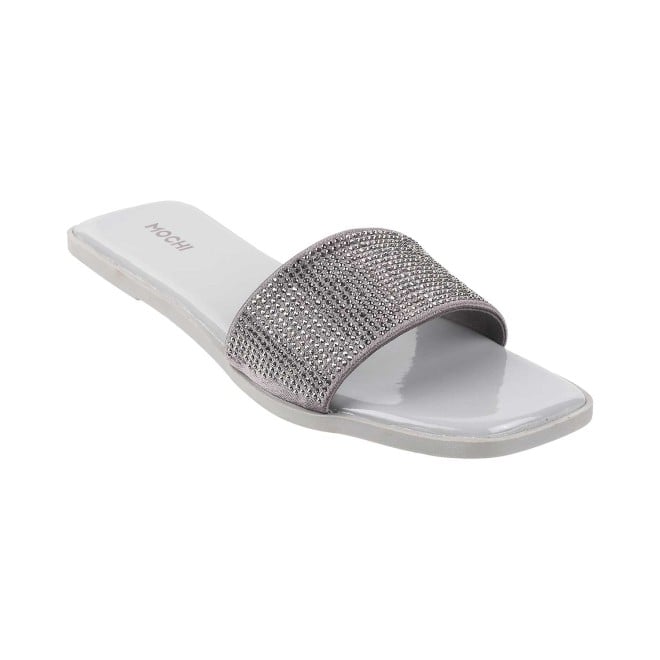 Mochi Women Grey Casual Slippers