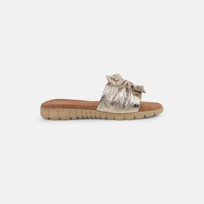 Mochi Women Gold Casual Slip Ons (SKU: 41-410-15-36)