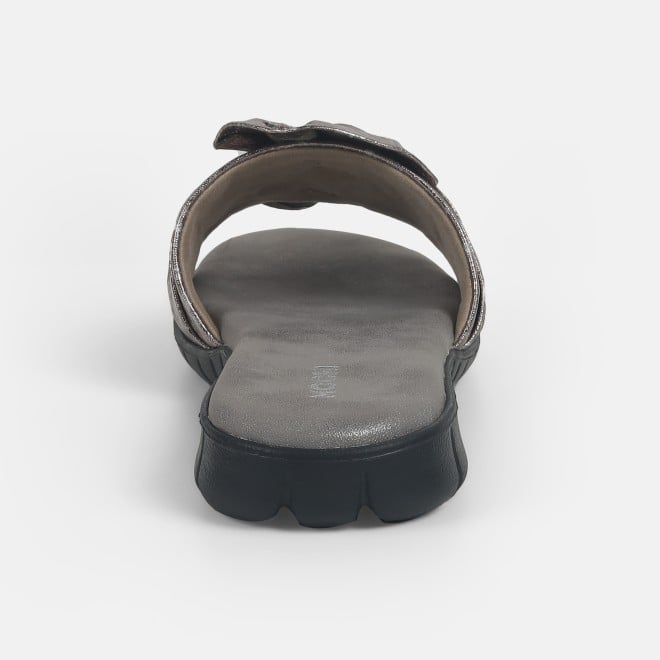 Mochi Women Gun-Metal Casual Slip Ons (SKU: 41-410-29-36)