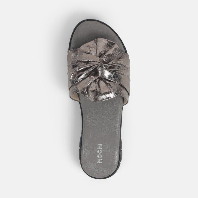 Mochi Women Gun-Metal Casual Slip Ons (SKU: 41-410-29-36)