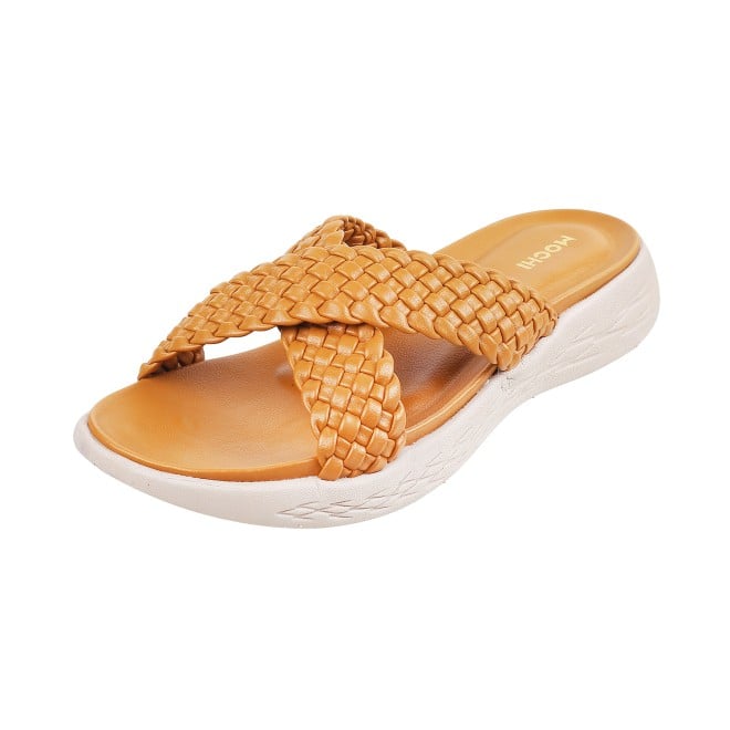 Mochi Women Yellow Casual Slip Ons (SKU: 41-4121-33-42)