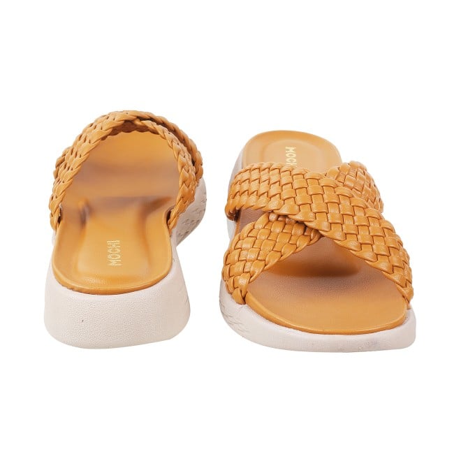 Mochi Women Yellow Casual Slip Ons (SKU: 41-4121-33-42)