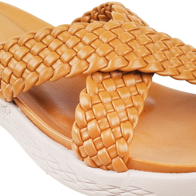 Mochi Women Yellow Casual Slip Ons (SKU: 41-4121-33-42)