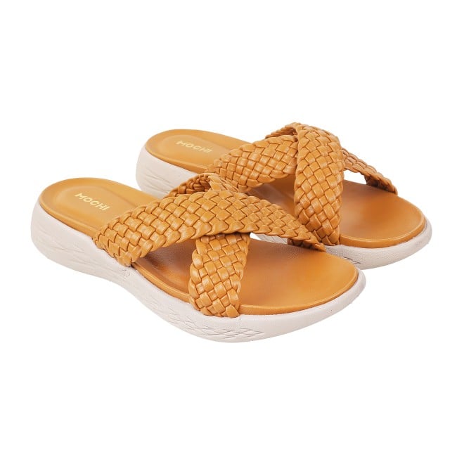 Mochi Women Yellow Casual Slip Ons (SKU: 41-4121L-33-42)