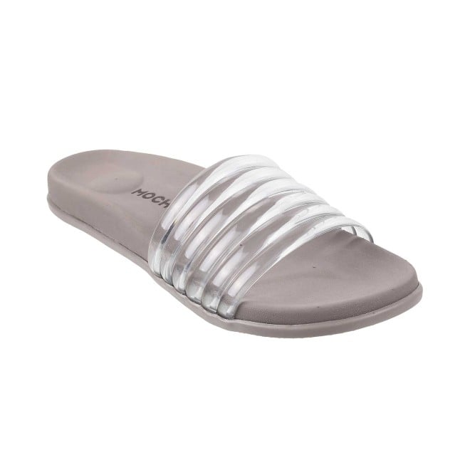 Mochi Women Grey Casual Slippers