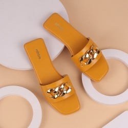 Women Yellow Casual Slippers