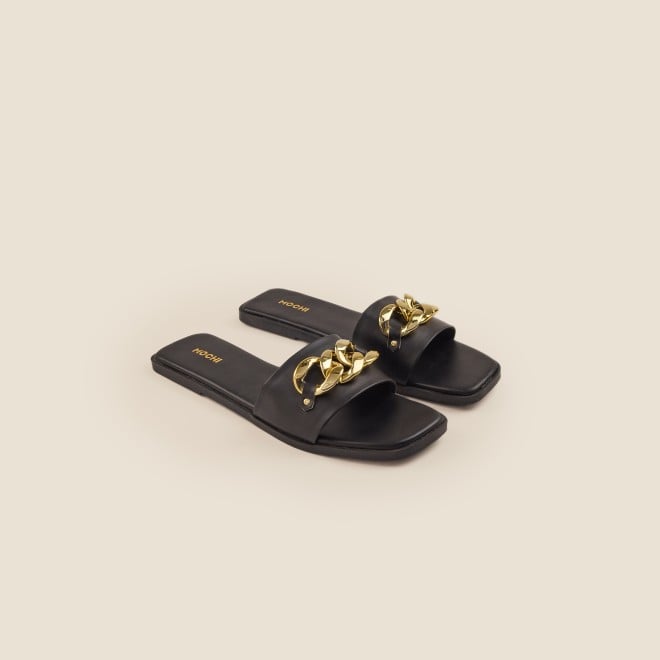 Mochi Women Black Casual Slippers (SKU: 41-4157-11-36)