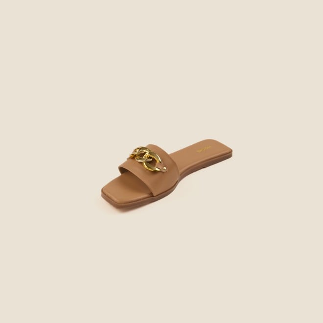 Mochi Women Beige Casual Slippers (SKU: 41-4157-20-36)