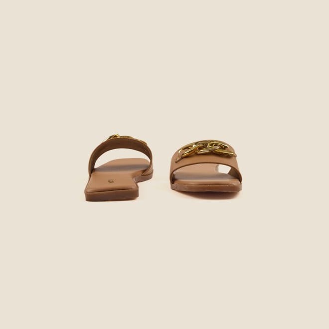 Mochi Women Beige Casual Slippers (SKU: 41-4157-20-36)