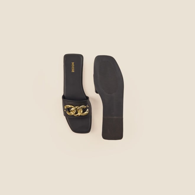 Mochi Women Black Casual Slippers (SKU: 41-4157-11-36)