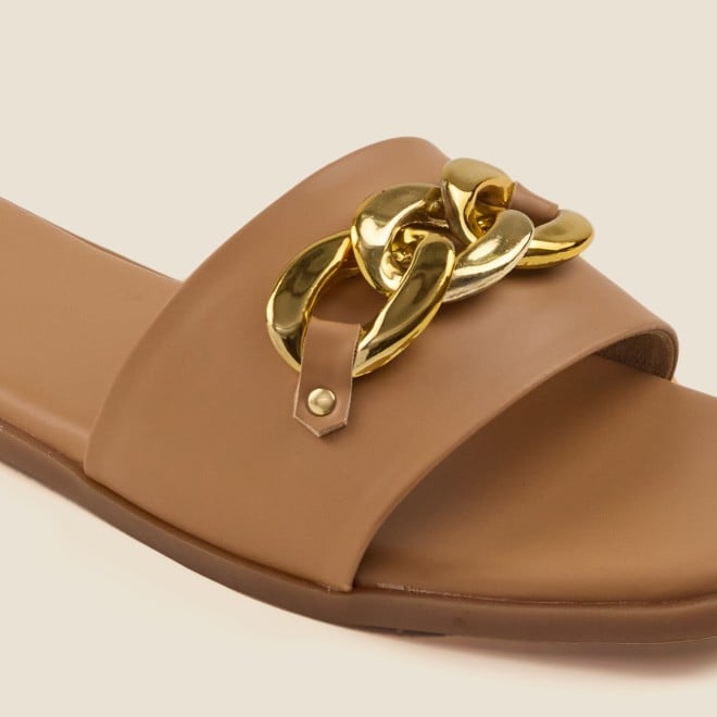 Mochi Women Beige Casual Slippers (SKU: 41-4157-20-36)