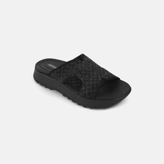 Mochi Women Black Casual Slip Ons