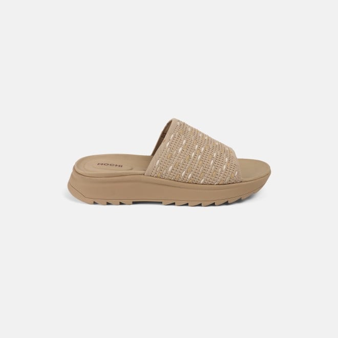 Mochi Women Beige Casual Slip Ons (SKU: 41-420-20-36)