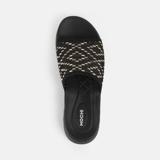 Mochi Women Black Casual Slip Ons (SKU: 41-420-11-36)