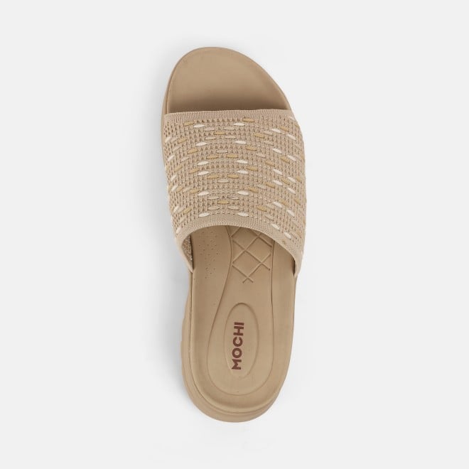 Mochi Women Beige Casual Slip Ons (SKU: 41-420-20-36)