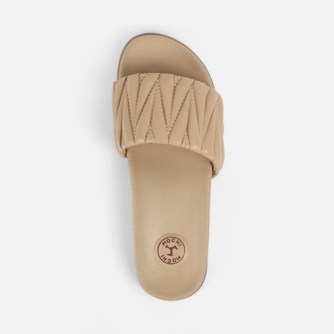 Mochi Women Beige Casual Slip Ons (SKU: 41-421-20-36)