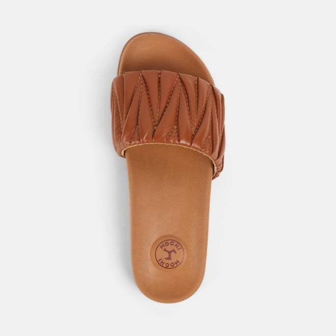 Mochi Women Tan Casual Slip Ons (SKU: 41-421-23-36)