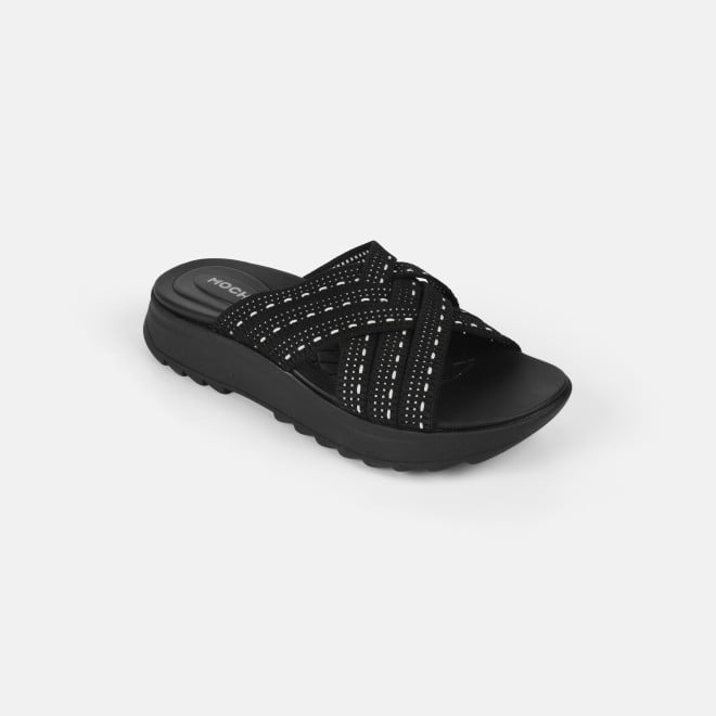 Mochi Women Black Casual Slip Ons