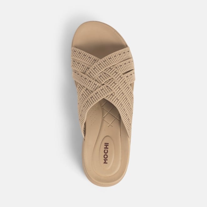 Mochi Women Beige Casual Slip Ons (SKU: 41-422-20-36)