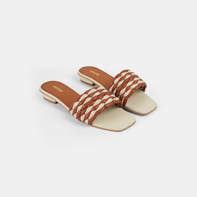Mochi Women Beige Casual Slip Ons (SKU: 41-424-20-36)