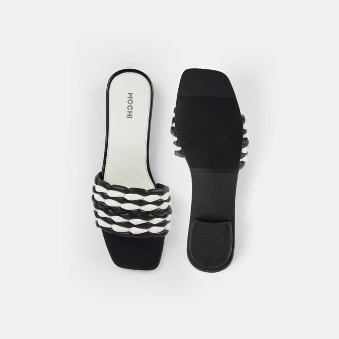 Mochi Women Black Casual Slip Ons (SKU: 41-424-11-36)