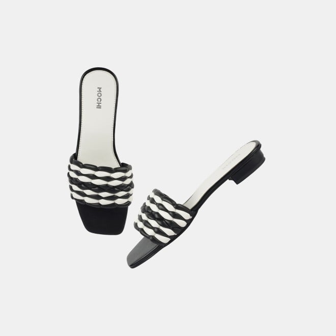 Mochi Women Black Casual Slip Ons (SKU: 41-424-11-36)