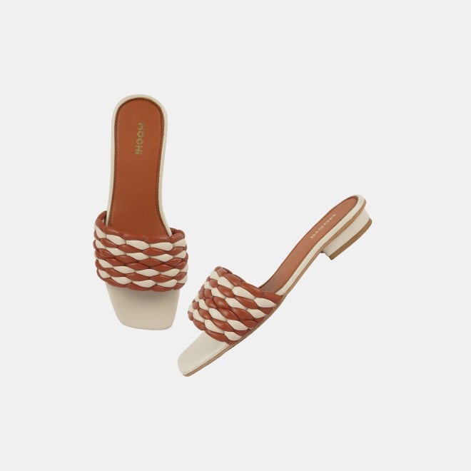 Mochi Women Beige Casual Slip Ons (SKU: 41-424-20-36)