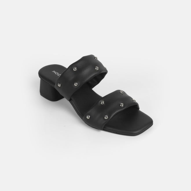 Mochi Women Black Ethnic Slip Ons
