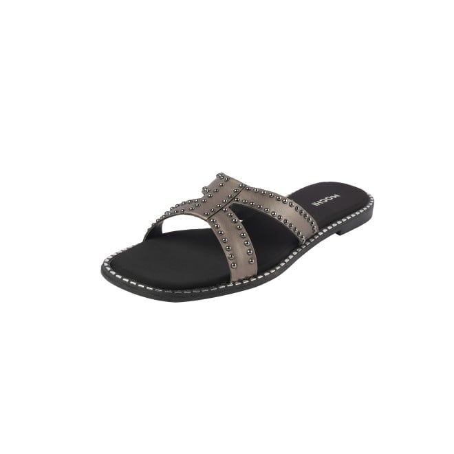 Mochi Women Gun-metal Casual Slip Ons (SKU: 41-427-29-36)