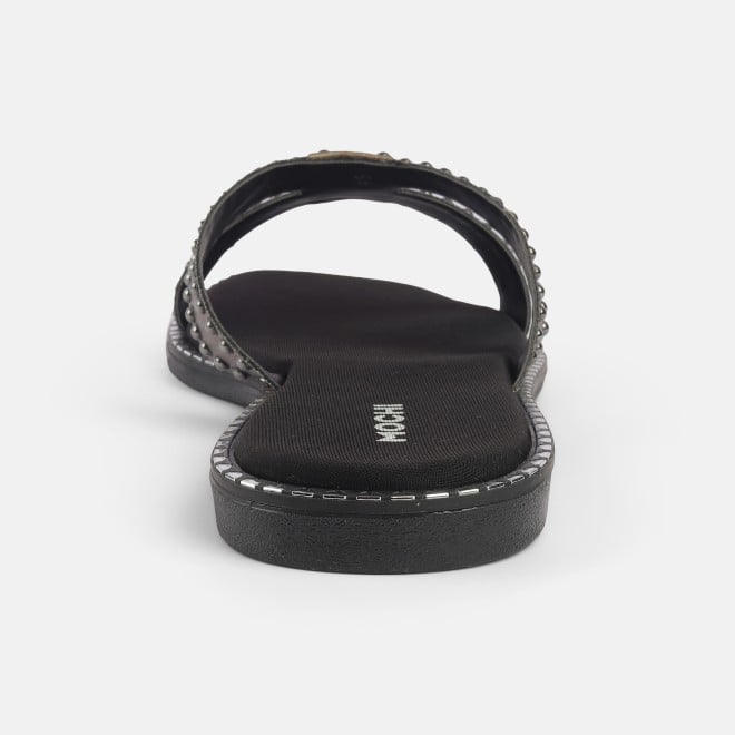 Mochi Women Gun-metal Casual Slip Ons (SKU: 41-427-29-36)