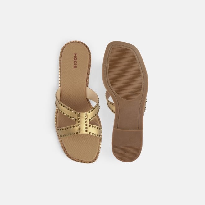 Mochi Women Antic-gold Casual Slip Ons (SKU: 41-427-28-36)