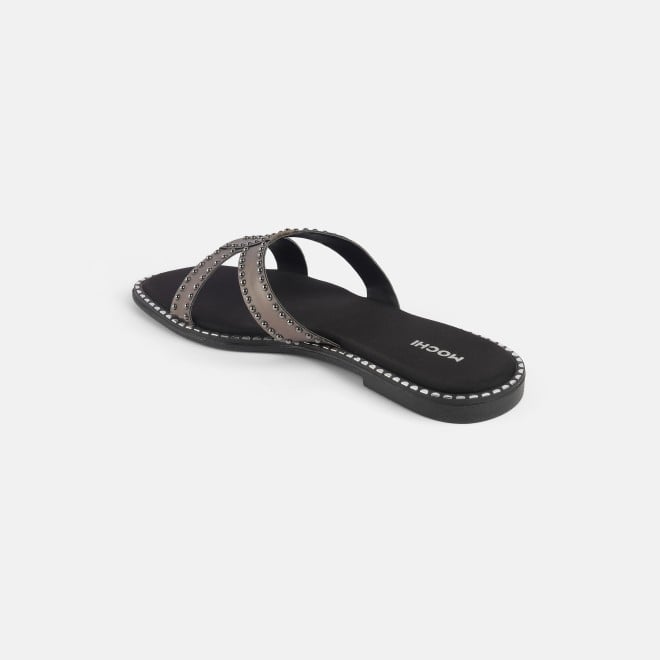 Mochi Women Gun-metal Casual Slip Ons (SKU: 41-427-29-36)