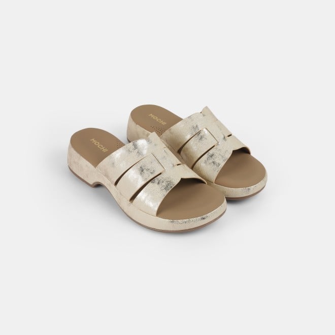 Mochi Women Gold Casual Slip Ons (SKU: 41-429-15-36)