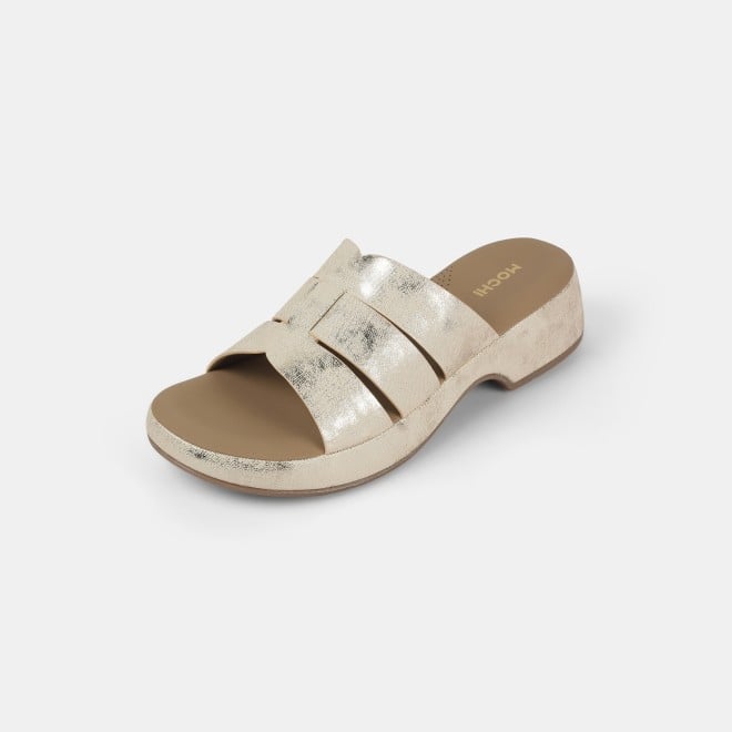 Mochi Women Gold Casual Slip Ons (SKU: 41-429-15-36)