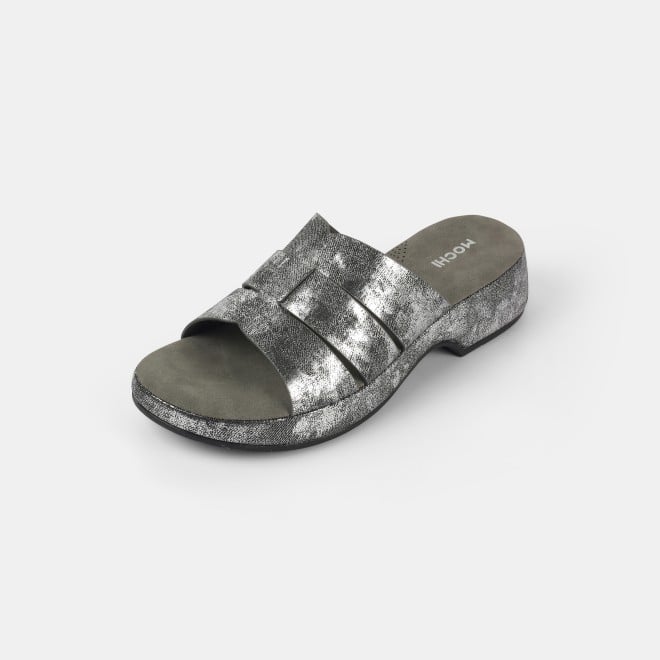 Mochi Women Gun-metal Casual Slip Ons (SKU: 41-429-29-36)