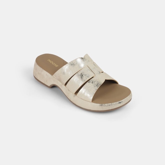 Mochi Women Gold Casual Slip Ons (SKU: 41-429-15-36)