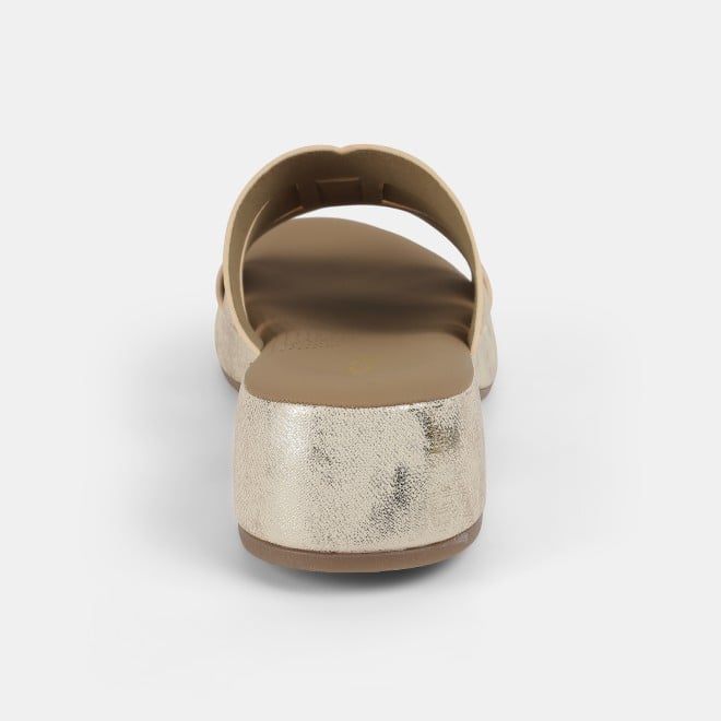 Mochi Women Gold Casual Slip Ons (SKU: 41-429-15-36)