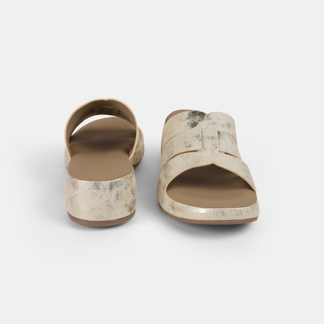 Mochi Women Gold Casual Slip Ons (SKU: 41-429-15-36)