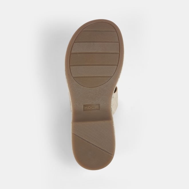Mochi Women Gold Casual Slip Ons (SKU: 41-429-15-36)