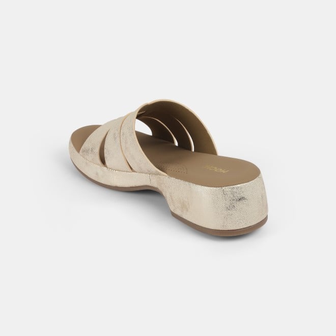 Mochi Women Gold Casual Slip Ons (SKU: 41-429-15-36)