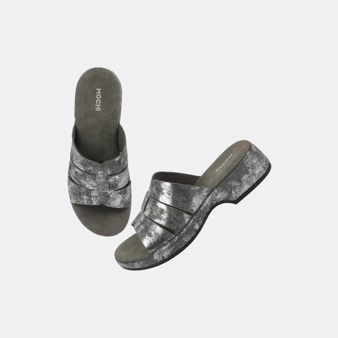 Mochi Women Gun-metal Casual Slip Ons (SKU: 41-429-29-36)