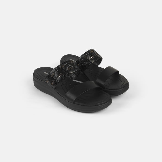 Mochi Women Black Casual Slip Ons (SKU: 41-433-11-36)