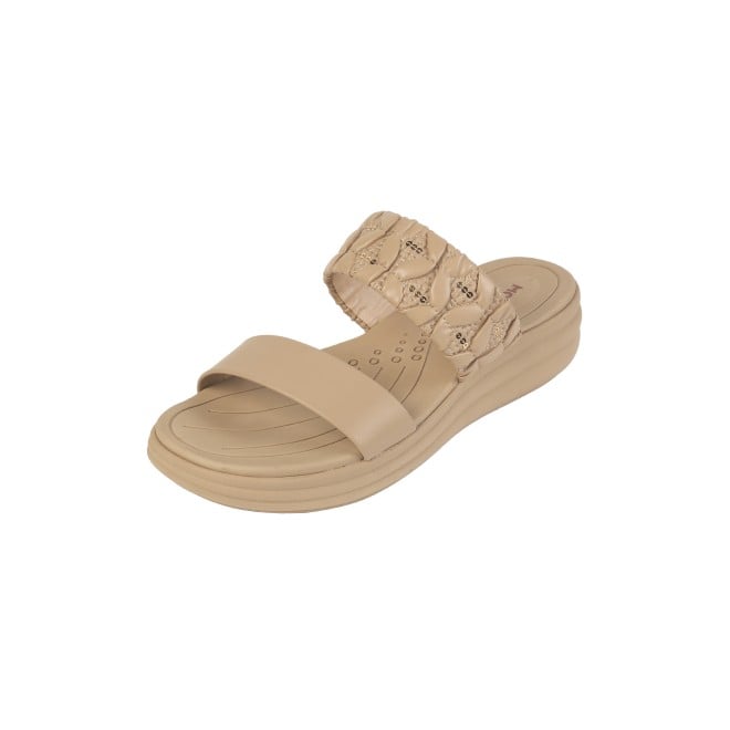 Mochi Women Beige Casual Slip Ons (SKU: 41-433-20-36)