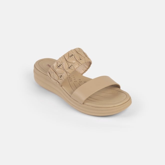 Mochi Women Beige Casual Slip Ons (SKU: 41-433-20-36)
