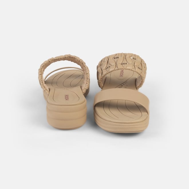 Mochi Women Beige Casual Slip Ons (SKU: 41-433-20-36)
