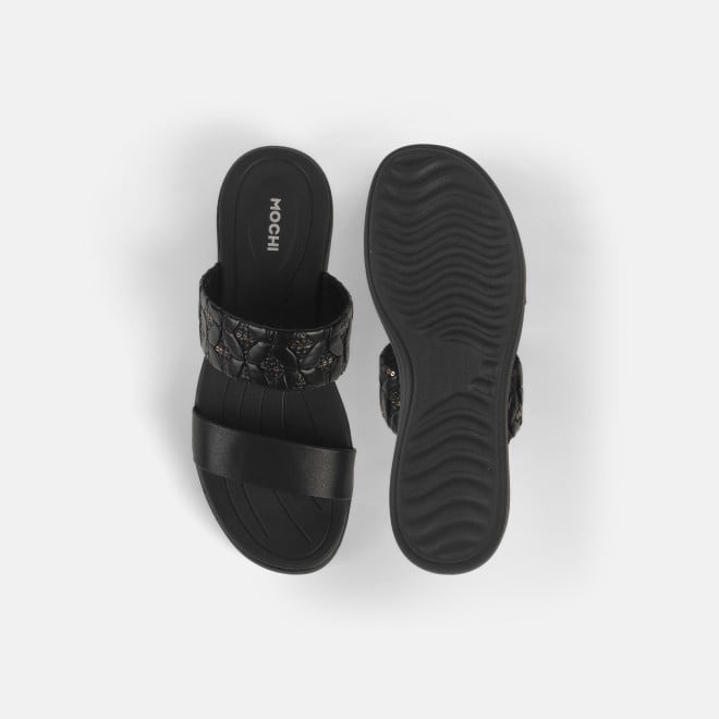 Mochi Women Black Casual Slip Ons (SKU: 41-433-11-36)
